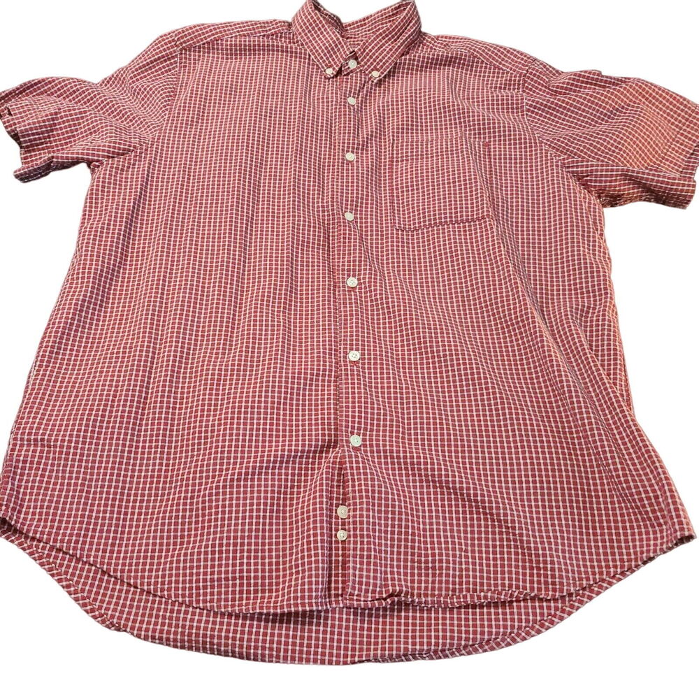 Eddie Bauer Mens Button Up Shirt Multicolor Size XL Cotton Short Sleeve Pocket